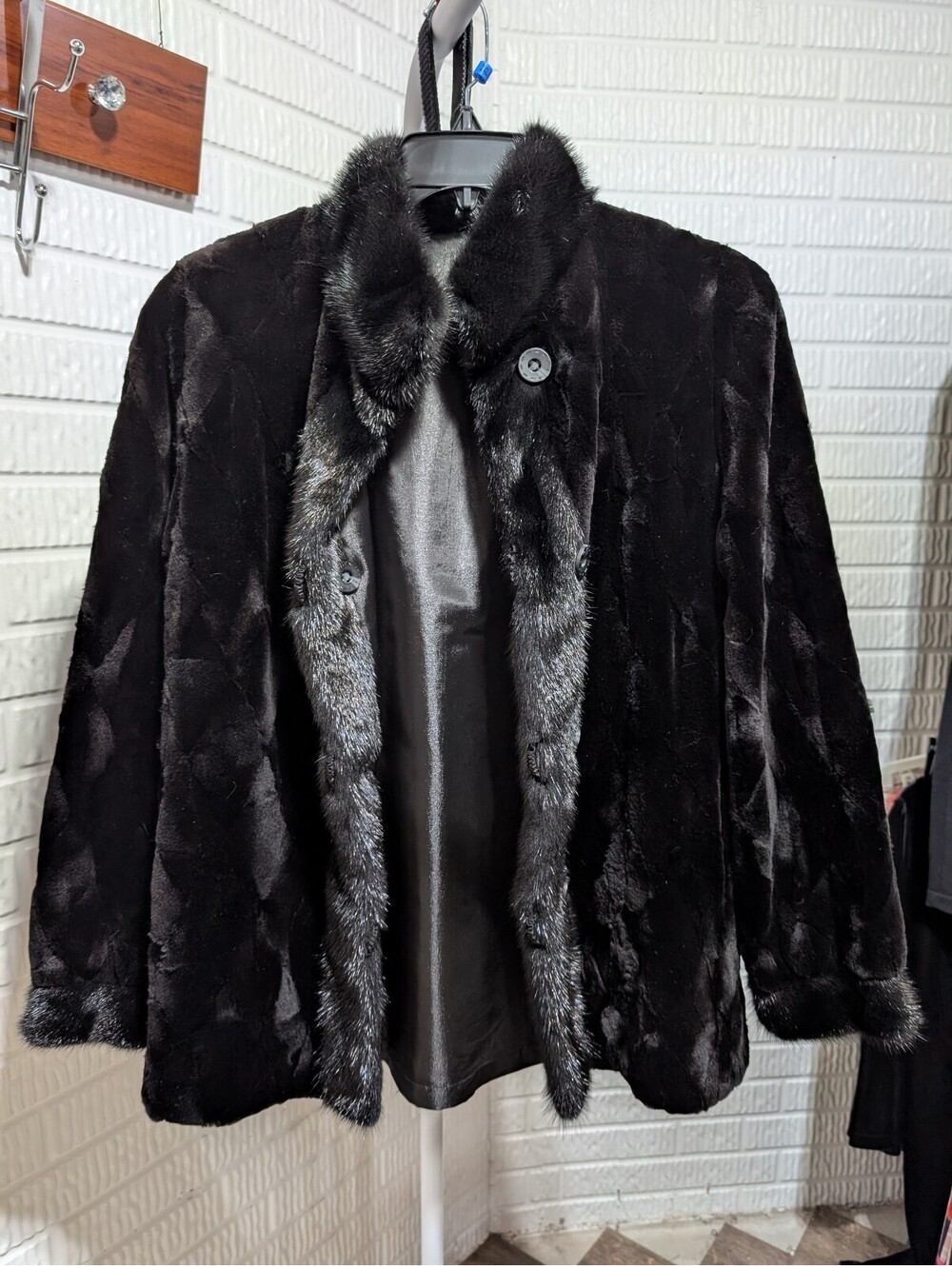 Vintage Black Sheared Mink Fur Reversible Jacket by Toledo Furs Inc. Luxurious